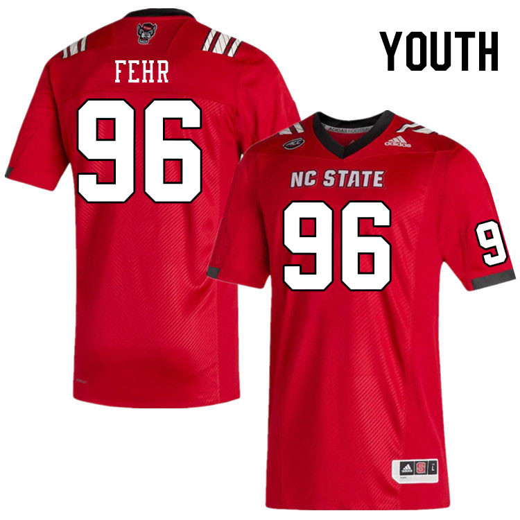 Youth #96 Owen Fehr NC State Wolfpack College Football Jerseys Stitched Sale-Red